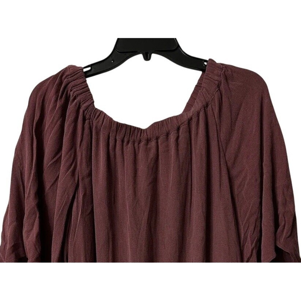 NWT Lavender Brown Womens Casual Spring Summer Washed Burgundy Dress Size XS - Picture 2 of 9